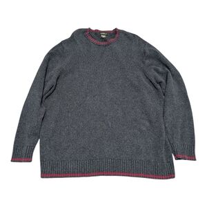 Eddie Bauer Mens Grandpacore Crew Neck Gray Sweater Cotton XXLT